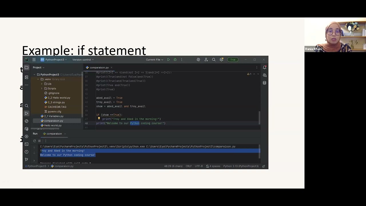 CIS 160: Learn to code in Python – if/else part (3/4): if statements