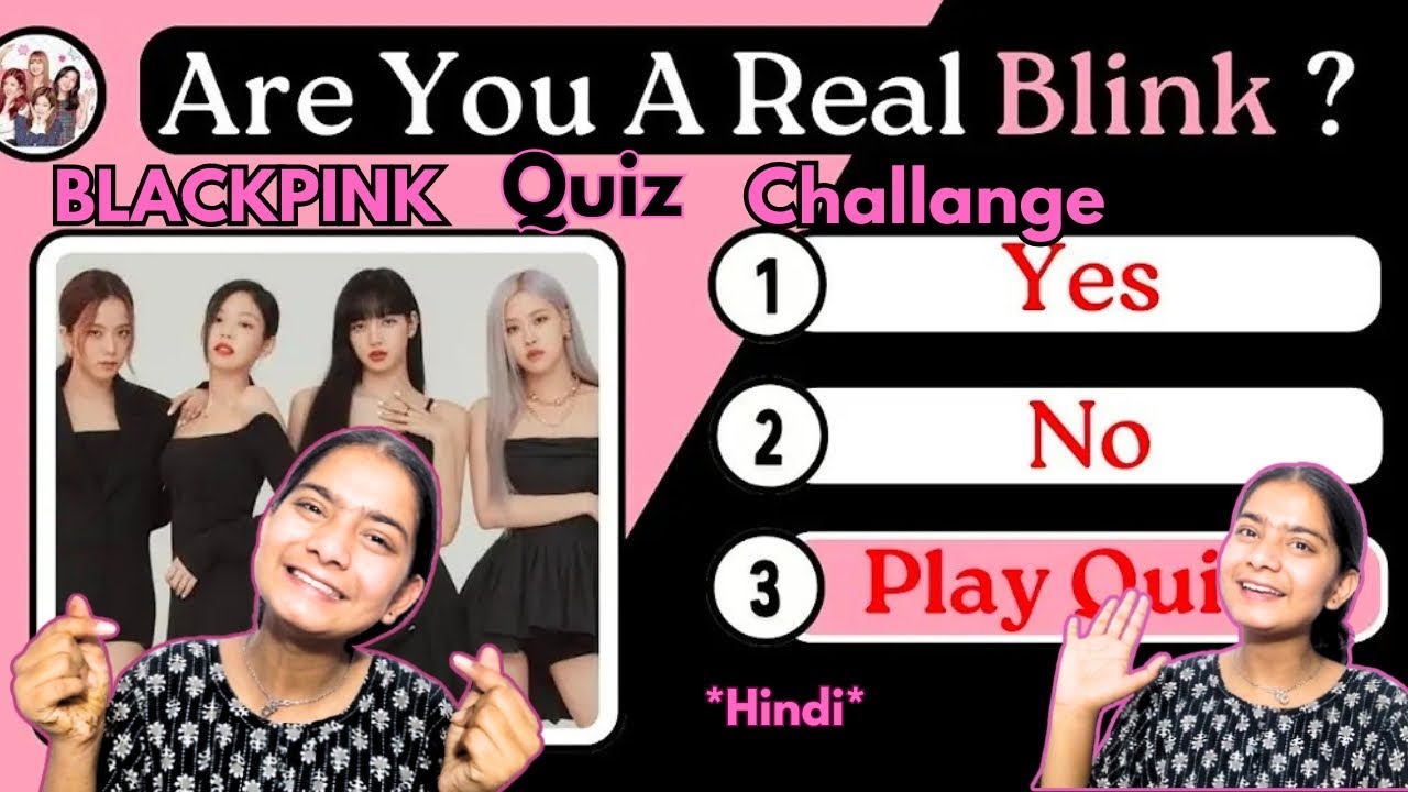 BLACKPINK Quiz Challenge 🖤🩷 { Hindi } @BLACKPINK #blackpink #blackpinkchallenge #blink #kpop