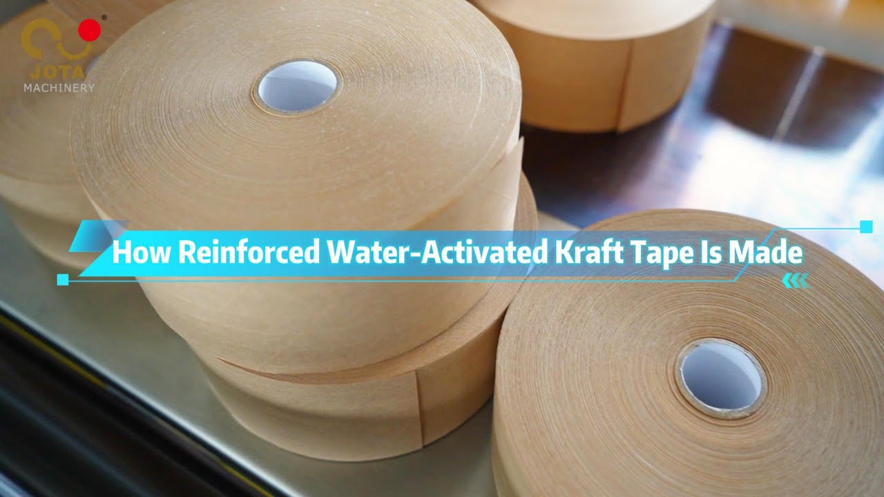 How Reinforced Water-Activated Kraft Tape Is Made | From Coating to Slitting & Rewinding