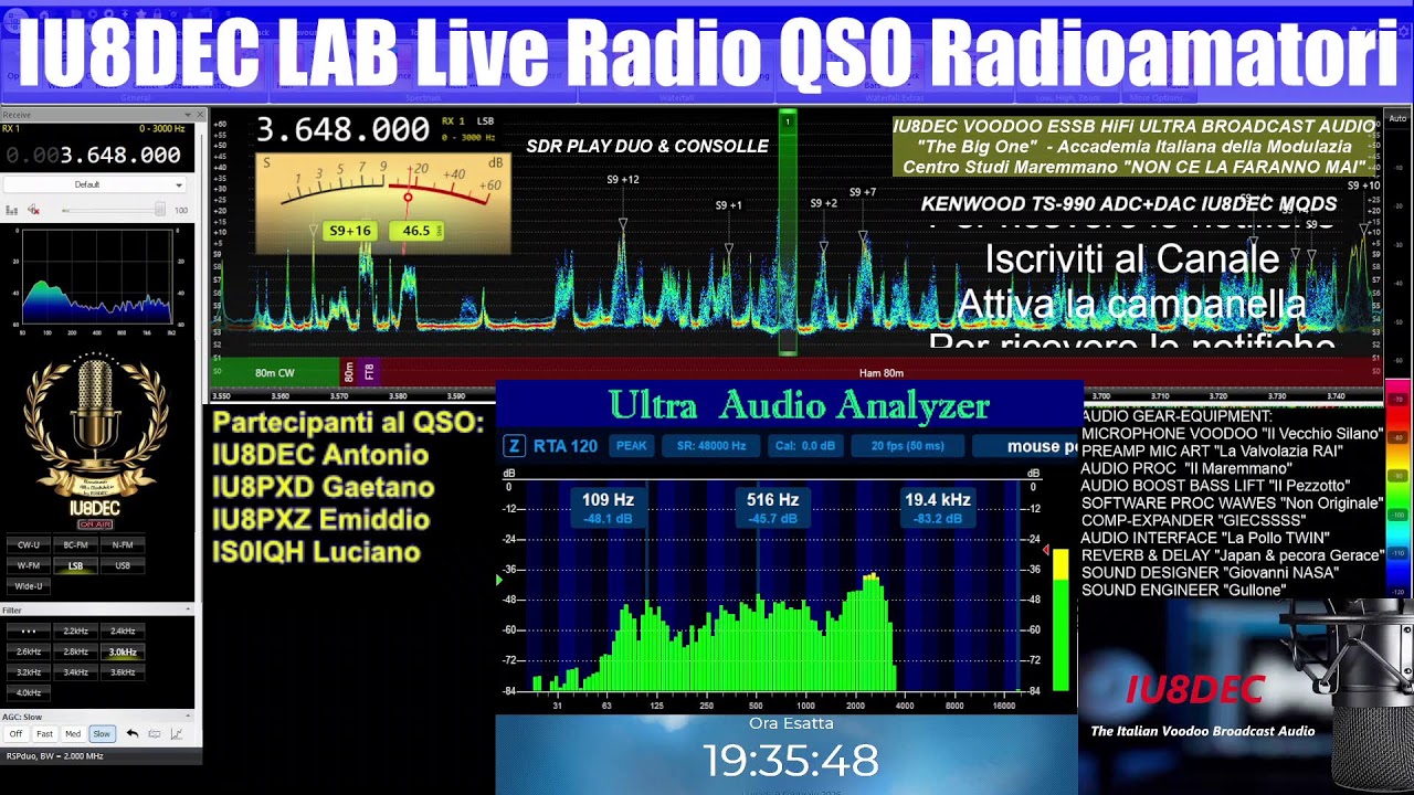 Radioamatori QSO  3.648 MHz 09/02/2026 #ESSB #Audio #HiFi #Voodoo #Broadcast #HAM #RADIO #Live