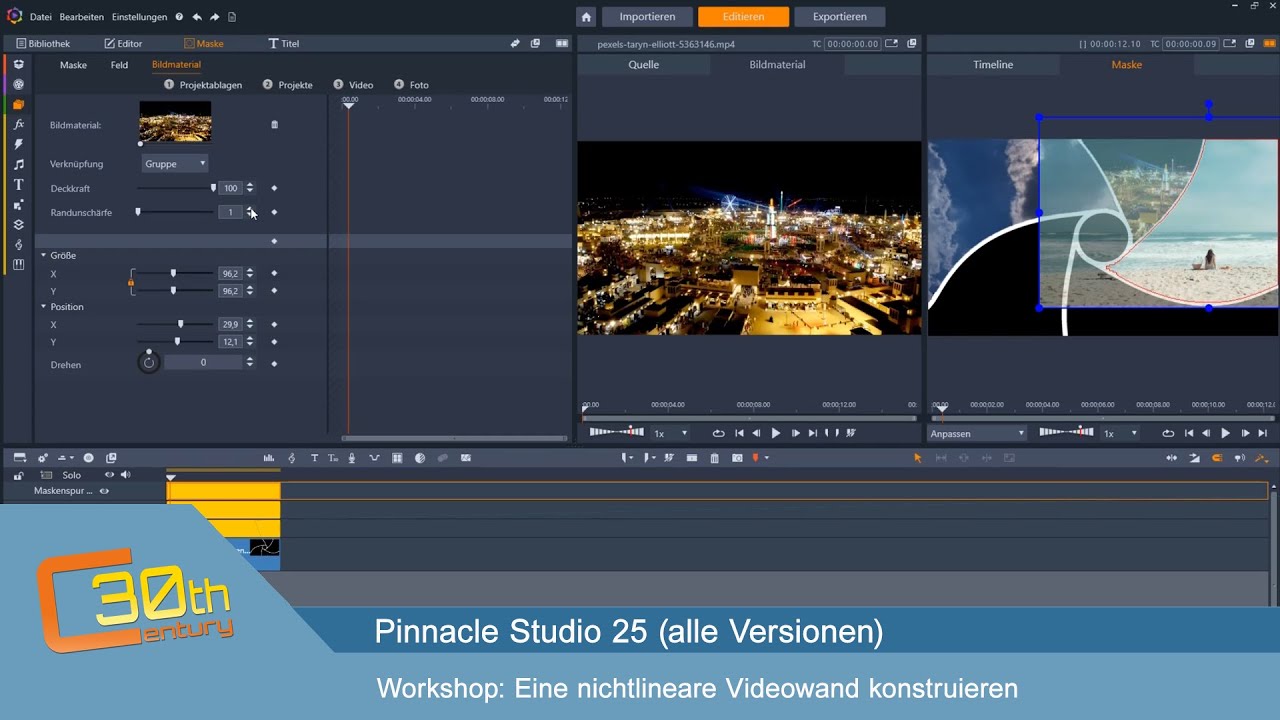 Pinnacle Studio 25 - Eine nichtlineare Videowand konstruieren
