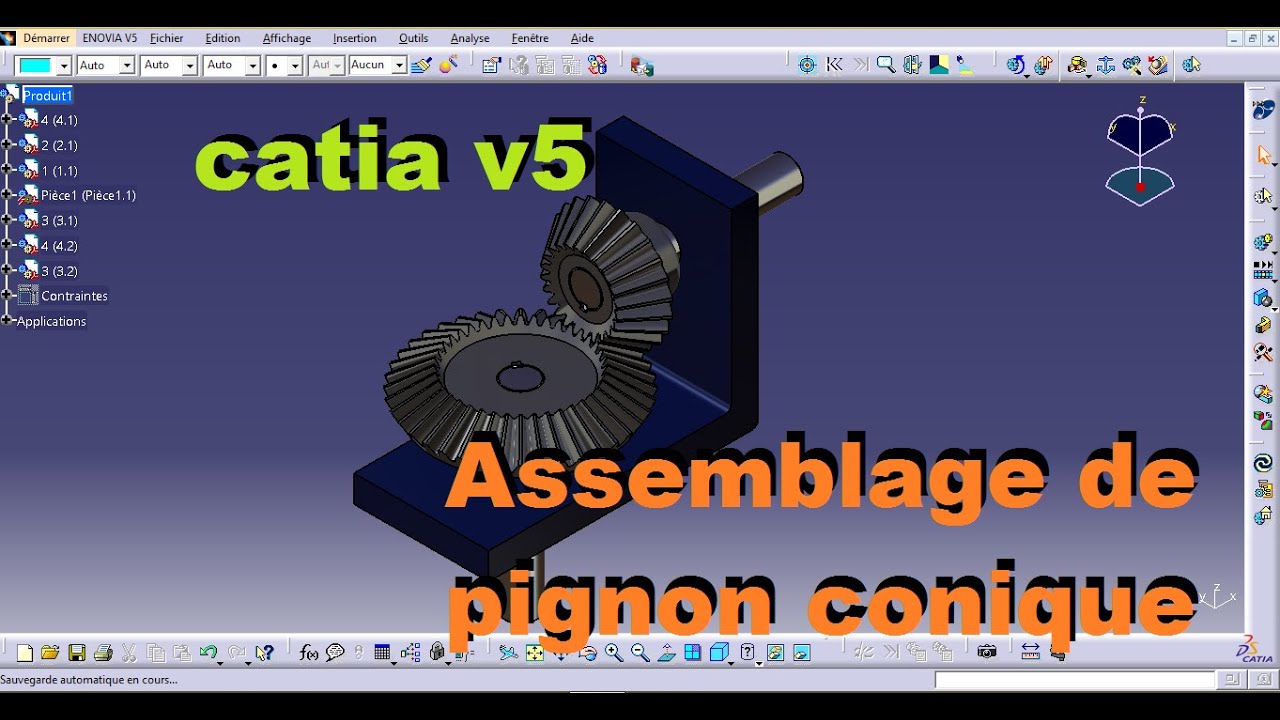 Assemblage de pignon conique
