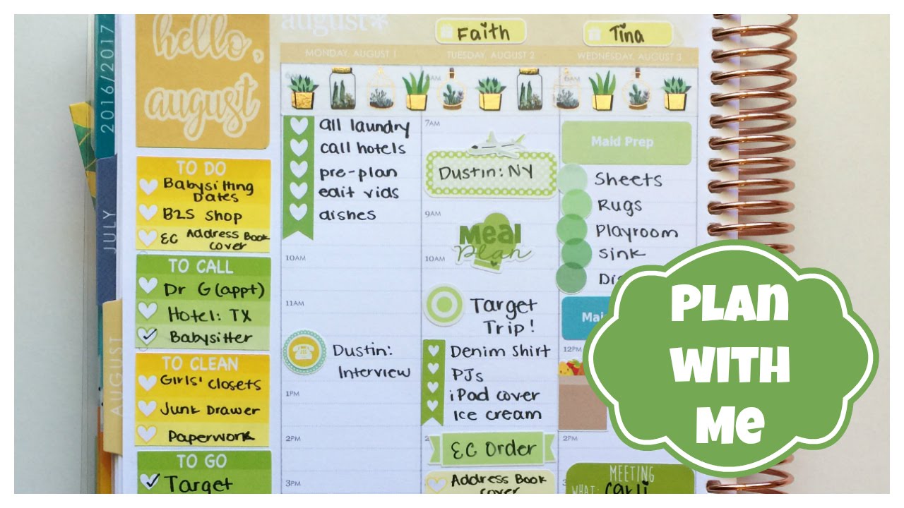 Plan With Me: Succulent Washi Tape | White Space Planning | Erin Condren Life Planner