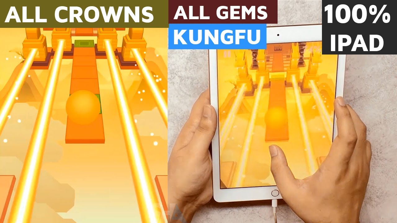 Rolling Sky Level 15 Kung Fu 100% Complete All 3/3 Crowns Gems 10/10