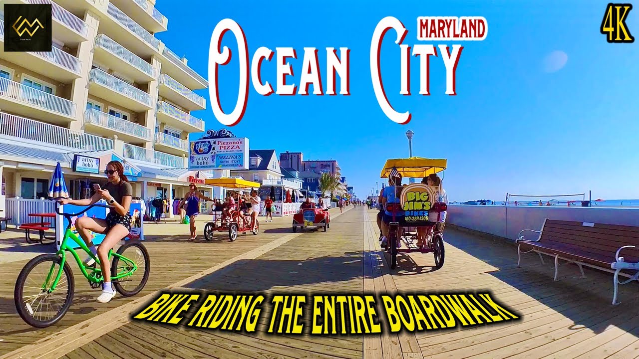 Ocean City Maryland Boardwalk | A Morning Biking Adventure of the Entire Boardwalk [4K]