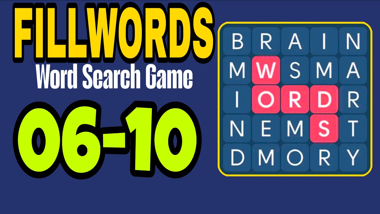 FILLWORDS Word Search Games level 6 7 8 9 10