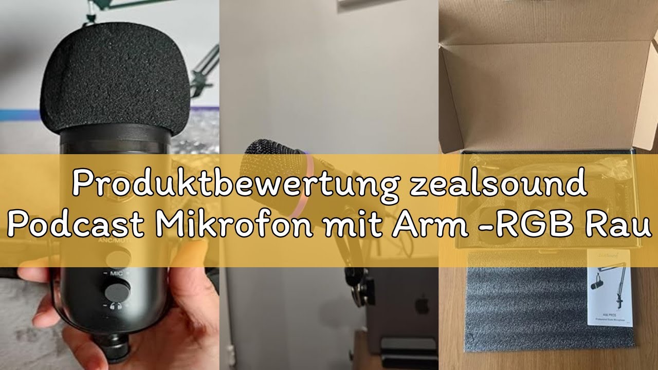 Produktbewertung zealsound Podcast Mikrofon mit Arm -RGB Rauschunterdrückung Gaming Kondensatormikro