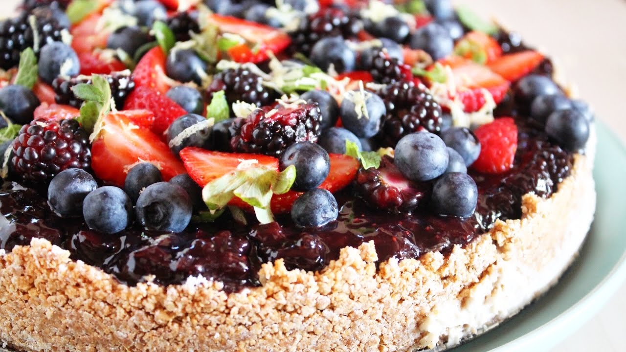 CHEESECAKE DE FRUTAS VERMELHAS - Vegan e Saudável
