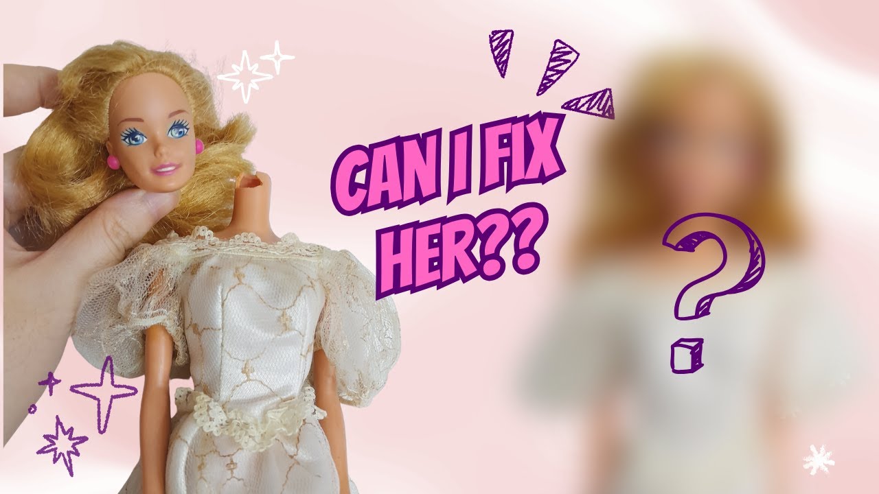 $2 Thrifted 1995 Ruffle Fun Barbie Gets a Makeover ✨(Cleaning + Doll Hair & Broken Neck Fix!)