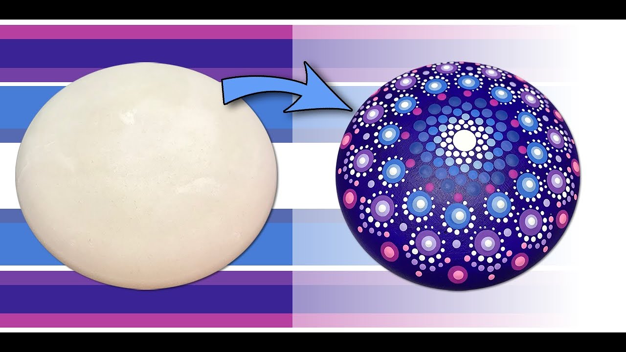 Easy Dot Mandala art stone painting  - Step by step tutorial- 107