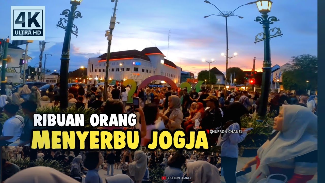 [4K] HIRUK PIKUK MALIOBORO JOGJA LIBURAN AKHIR TAHUN MENJELANG TAHUN BARU 2026
