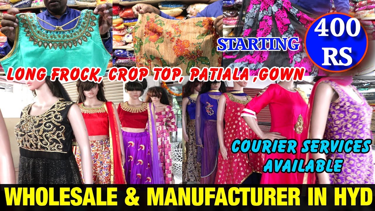 400.Rs Starting - Crop Tops, Gowns, Long Frocks \\Wholesaler & Manufacturer in Hyderabad