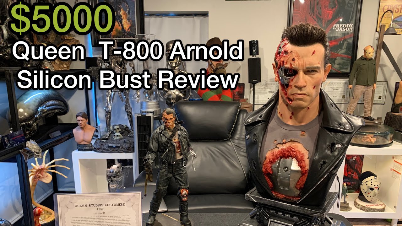 $5000 Queen Studios Terminator T-800 Arnold Life Size Silicon Bust Review