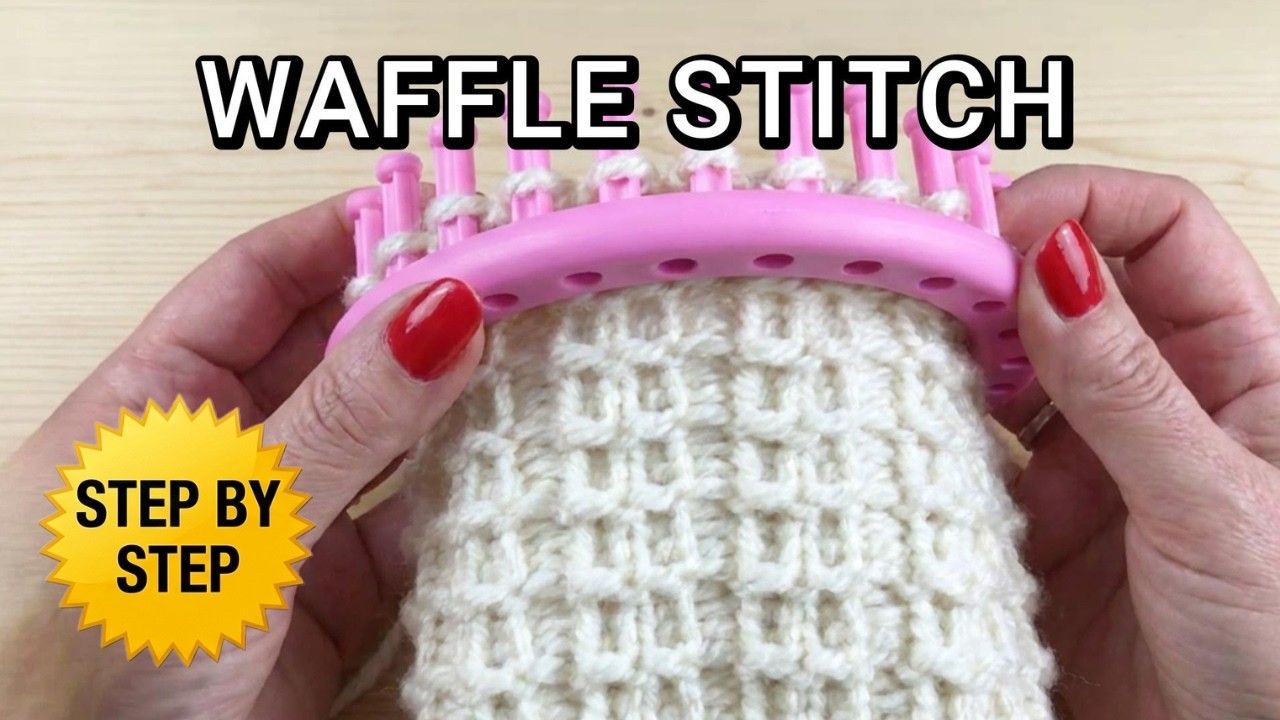 [Step by step] How To Knit WAFFLE STITCH on a Round Loom
