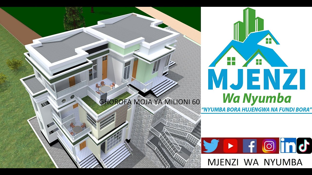 Ghorofa ya mil  60.  makadirio ya ujenzi wa nyumba ya ghorofa moja hadi kupaua #mjenziwanyumatz 