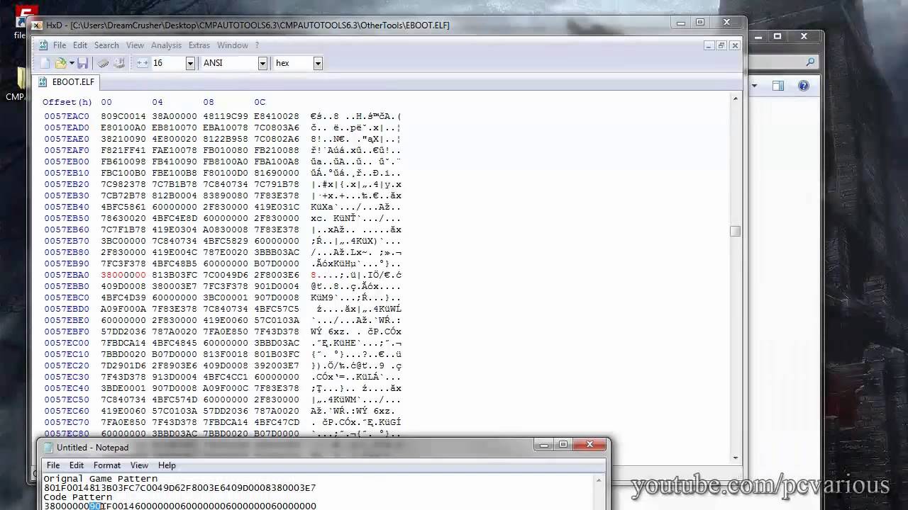 How to easily add PS3 Cheat Codes to EBOOT