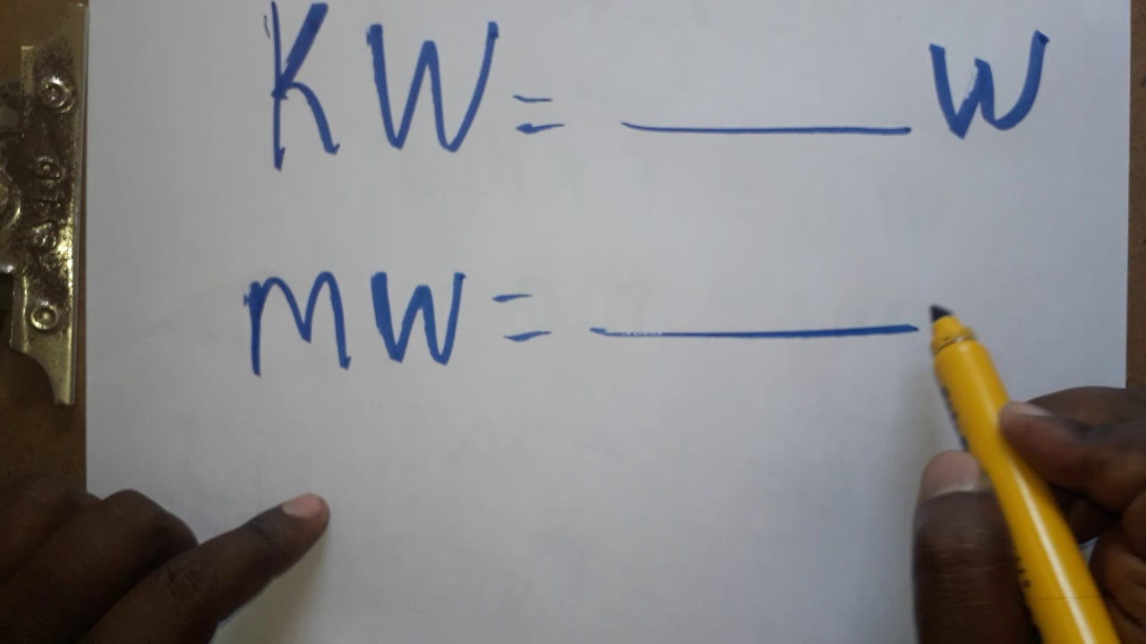kilowatt to watt, Megawatt to watt