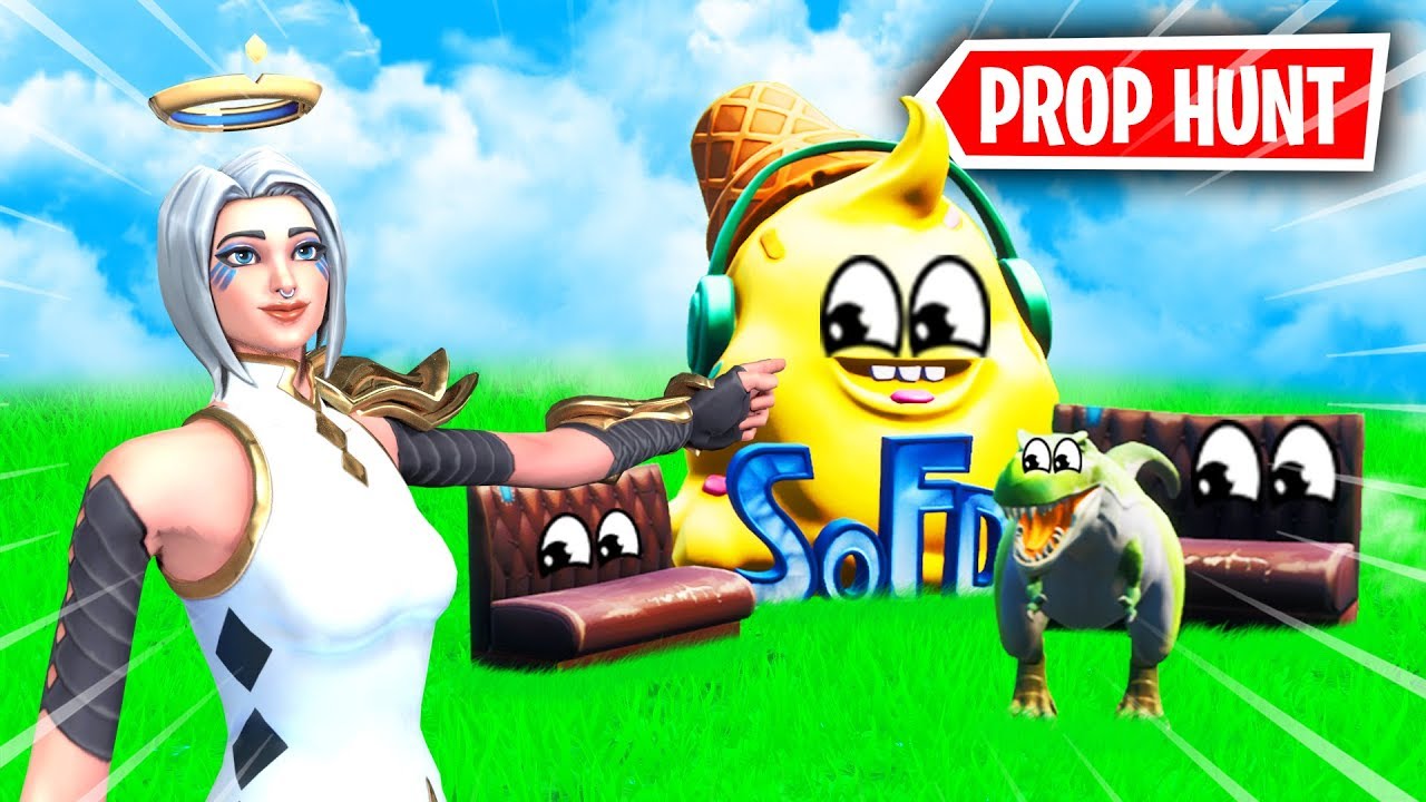 *NUEVO PROP HUNT EN LA HELADERÍA* FORTNITE CREATIVO MINIJUEGOS PROP HUNT