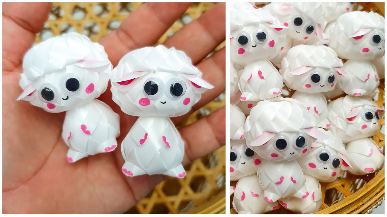 สอนพับเหรียญโปรยทานลายการ์ตูน ลูกแกะ น่ารักๆ วิธีพับเหรียญโปรยทานลูกแกะ แบบใหม่ล่าสุด Ribbon Art