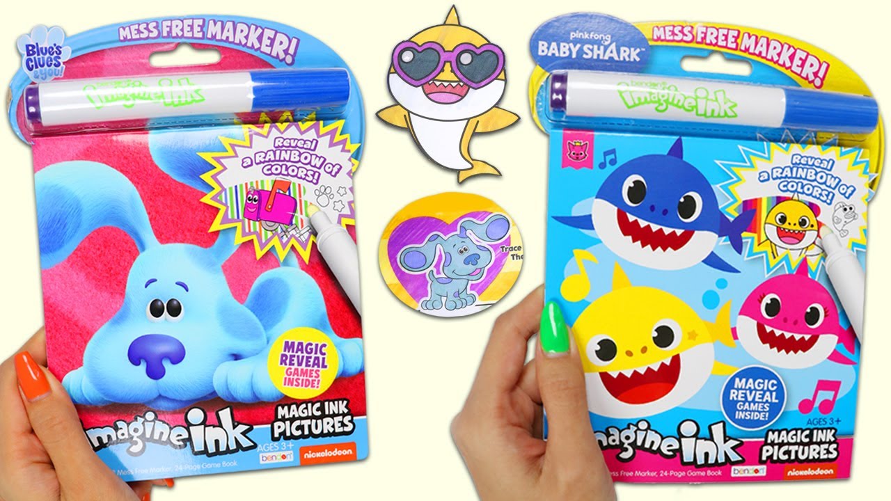 Baby Shark & Nick Jr Blue's Clues Imagine Ink Activity Coloring Book!