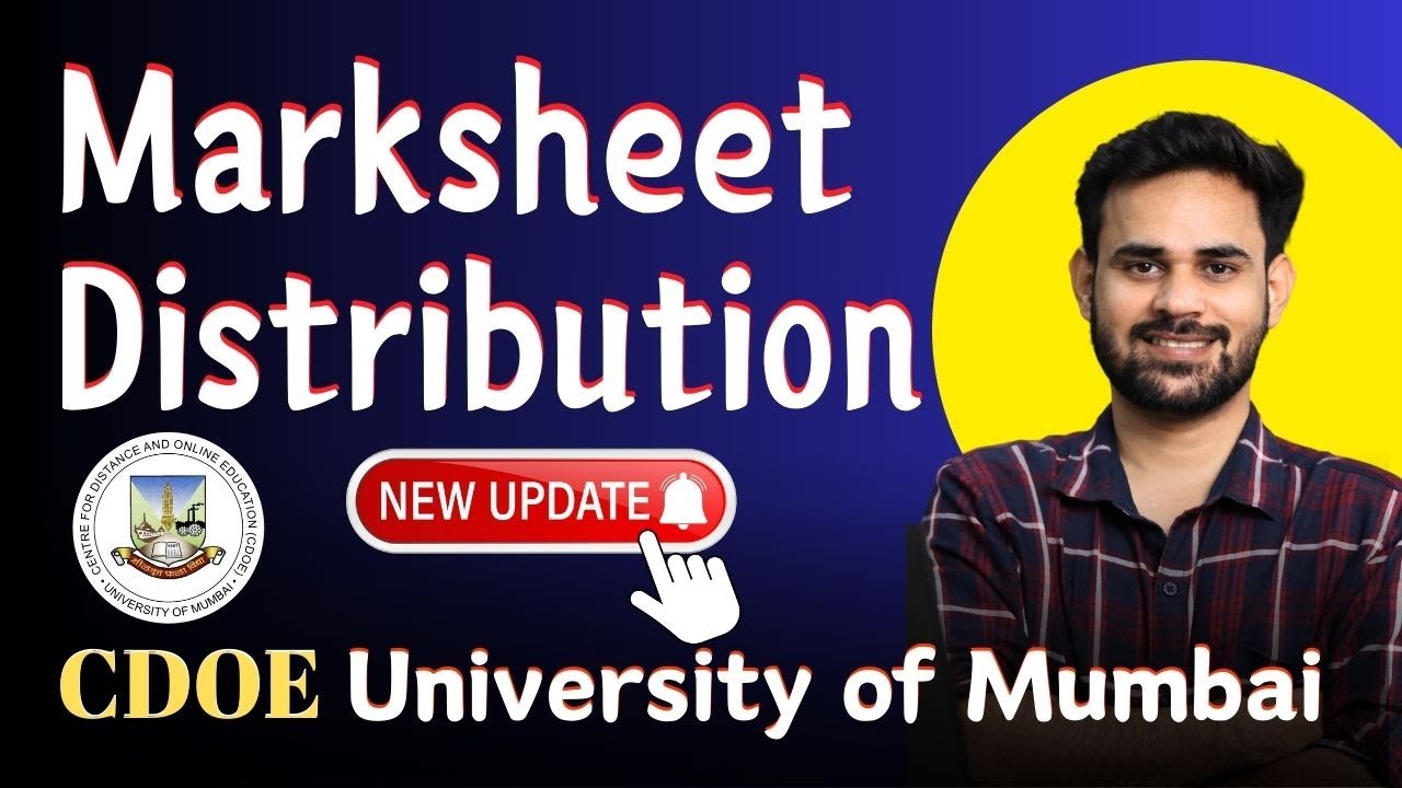New Update | Marksheet Distribution & Revaluation Form | CDOE University of Mumbai 2025