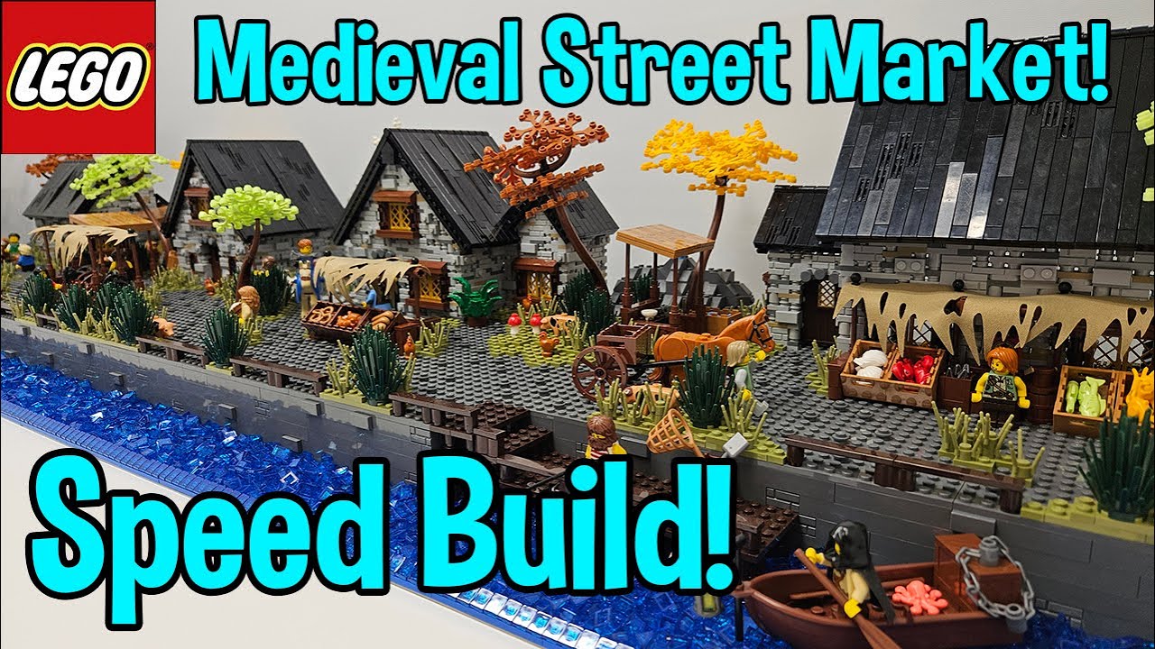 LEGO SPEED BUILD! | Medieval Market Street! | in 4K! | #lego #speedbuild #legomedieval