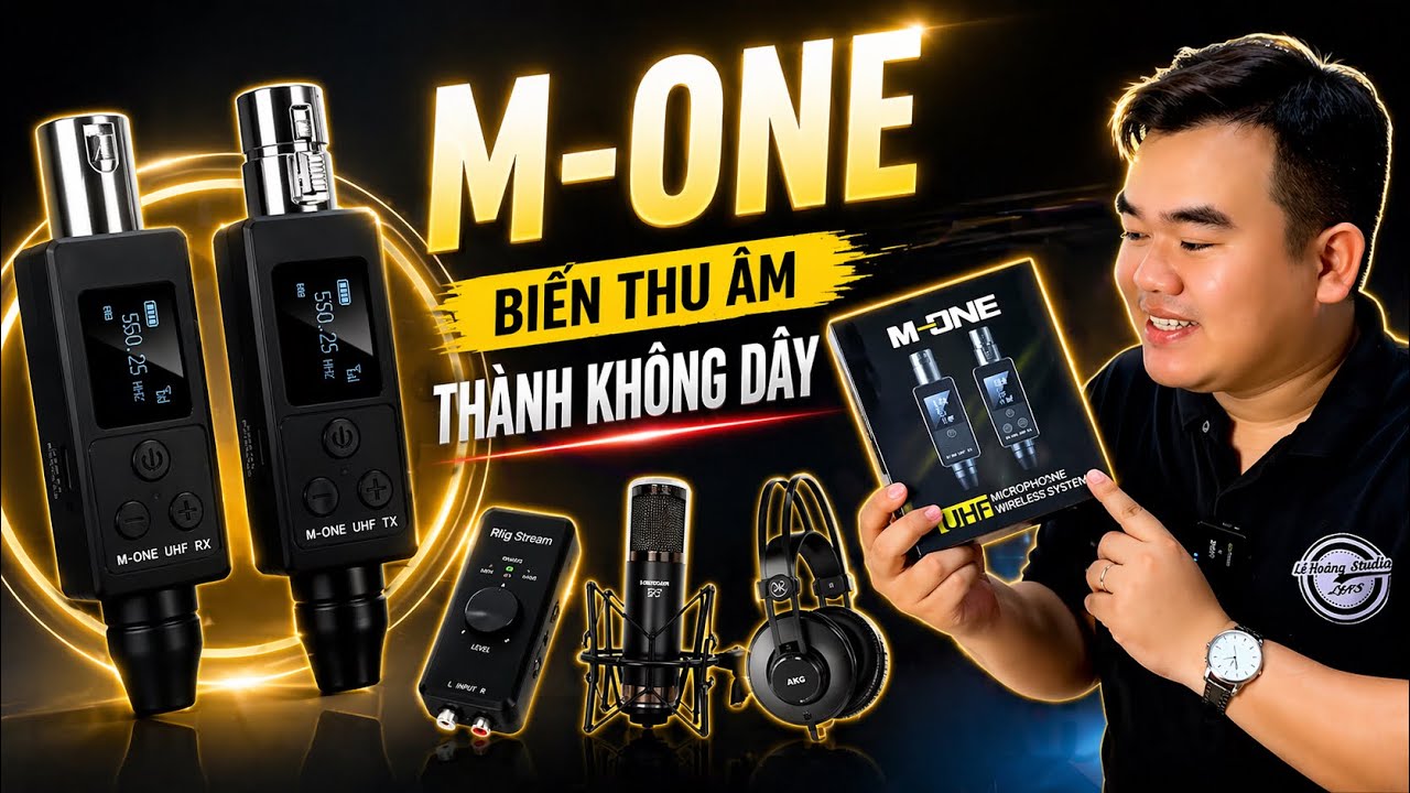 M-ONE | Biến Micro Có Dây Thành Không Dây,Thu Âm Cho IRIG Stream Không Dây Với Khoảng Cách Xa 50 Mét