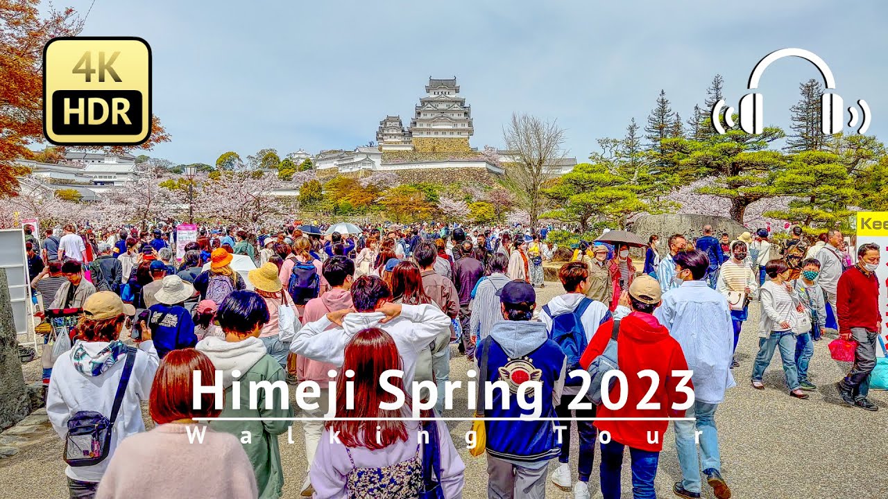 Himeji Spring 2023 Walking Tour - Hyogo Japan [4K/HDR/Binaural]