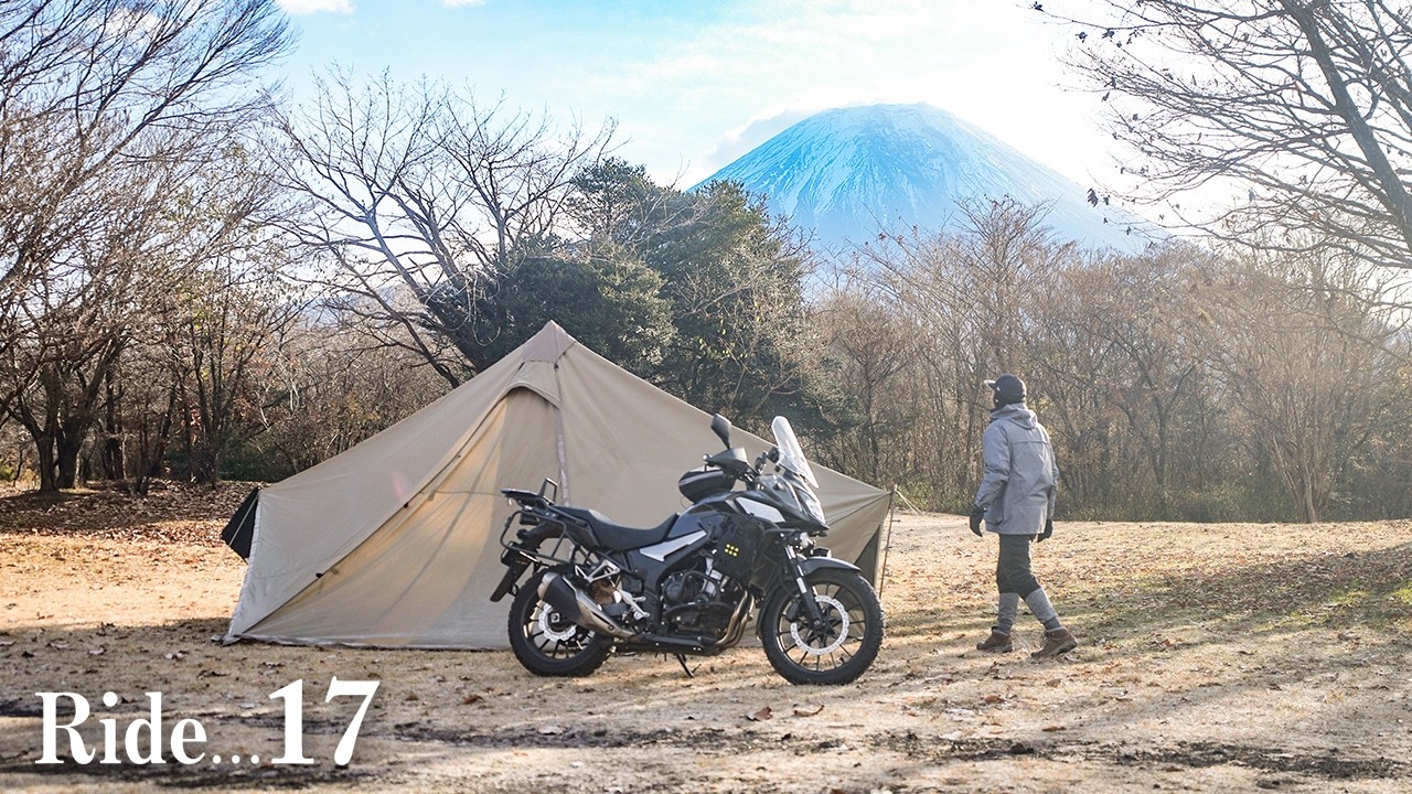 真冬キャンプツーリング『凍結の朝霧高原でコット泊』ソロキャンプ 400X ASMR Ride…17