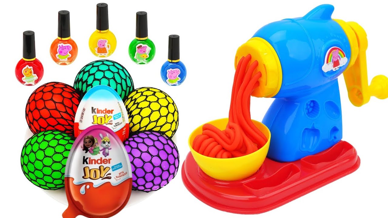 Satisfying Video l How To Make Rainbow Noddles with Stress Balls & Nail Polish Cutting ASMR #27