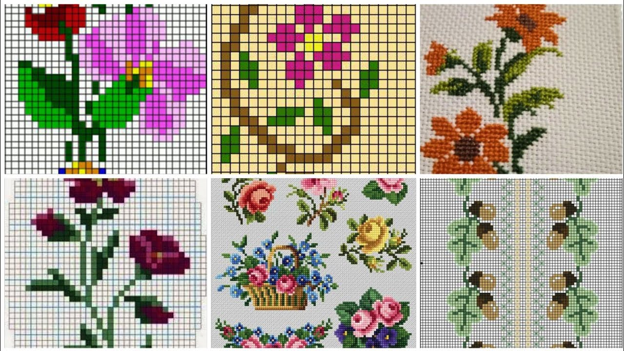 Top 150+ Cross Stitch New Patterns// char suti kerhai// Aath suti k Designs ideas with graph