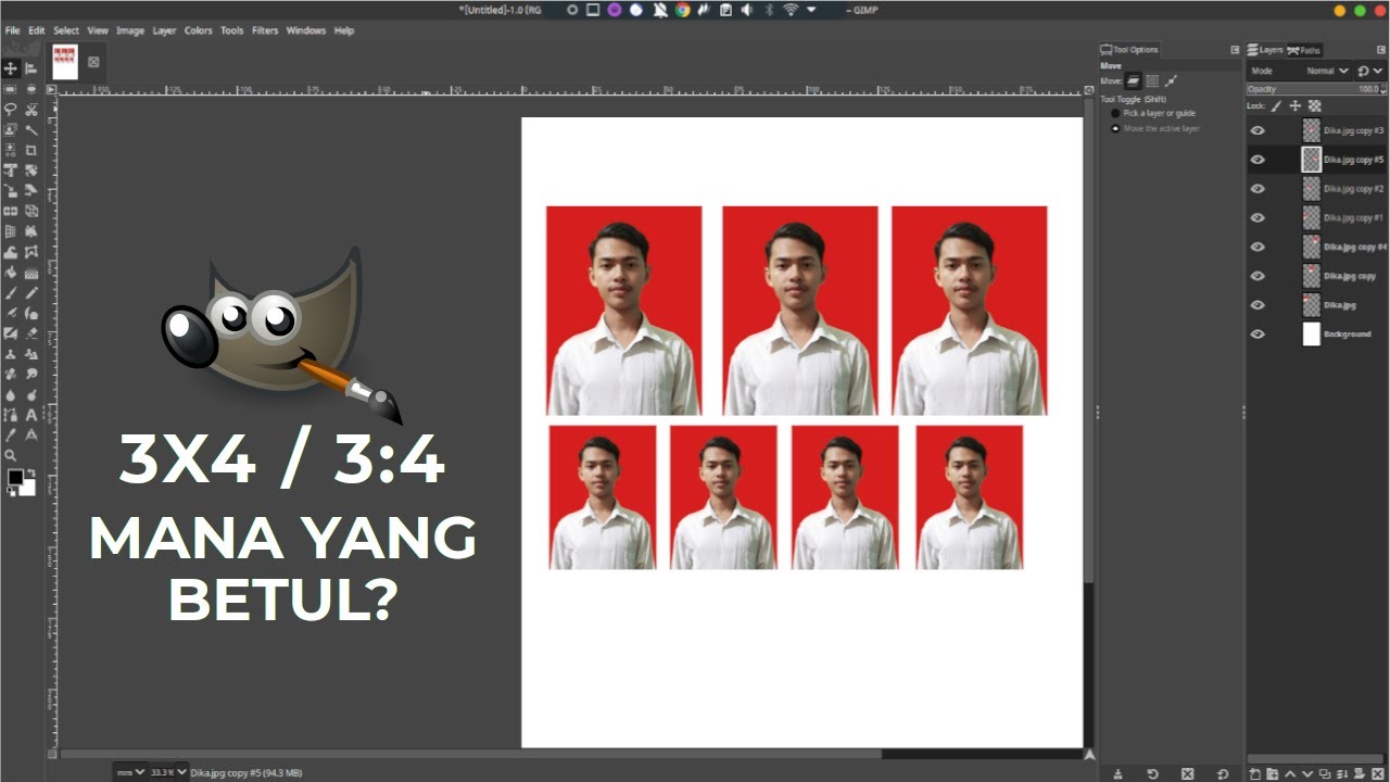 Cara Membuat Ukuran Pas Foto 4x6 dan 3x4 di GIMP