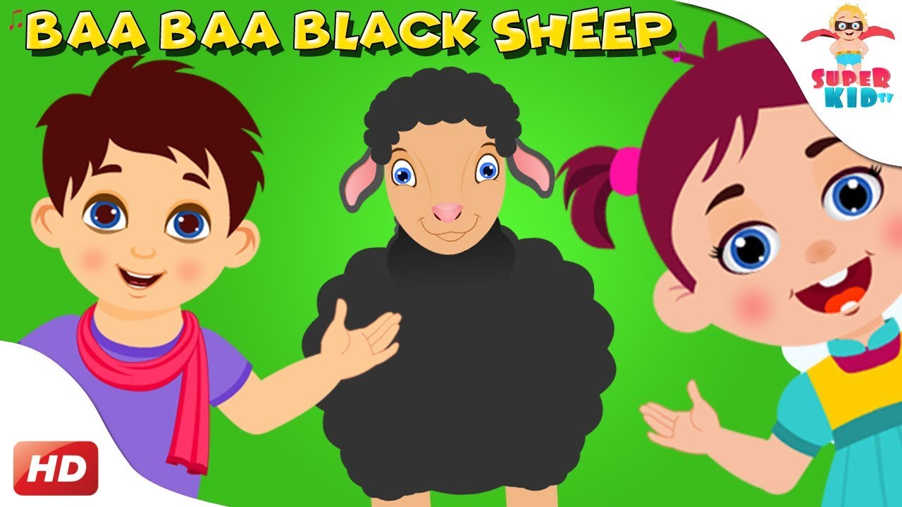 🐑 Baa Baa Black Sheep with Lyrics 🎶 | SuperKid TV 📺 | Nursery Rhymes & Kids Videos 🧸