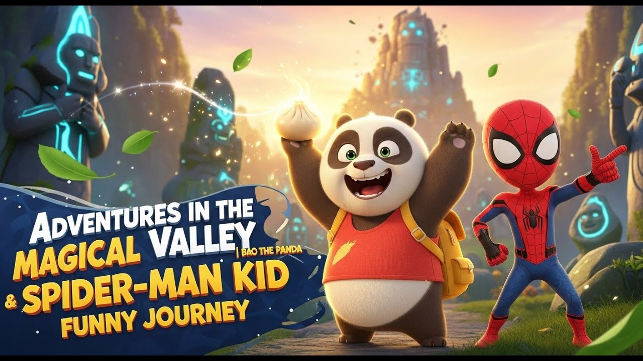 Kids Animation – The Mountain of Cursed Stones – Bao the Panda & Spider-Man Kid Adventure!