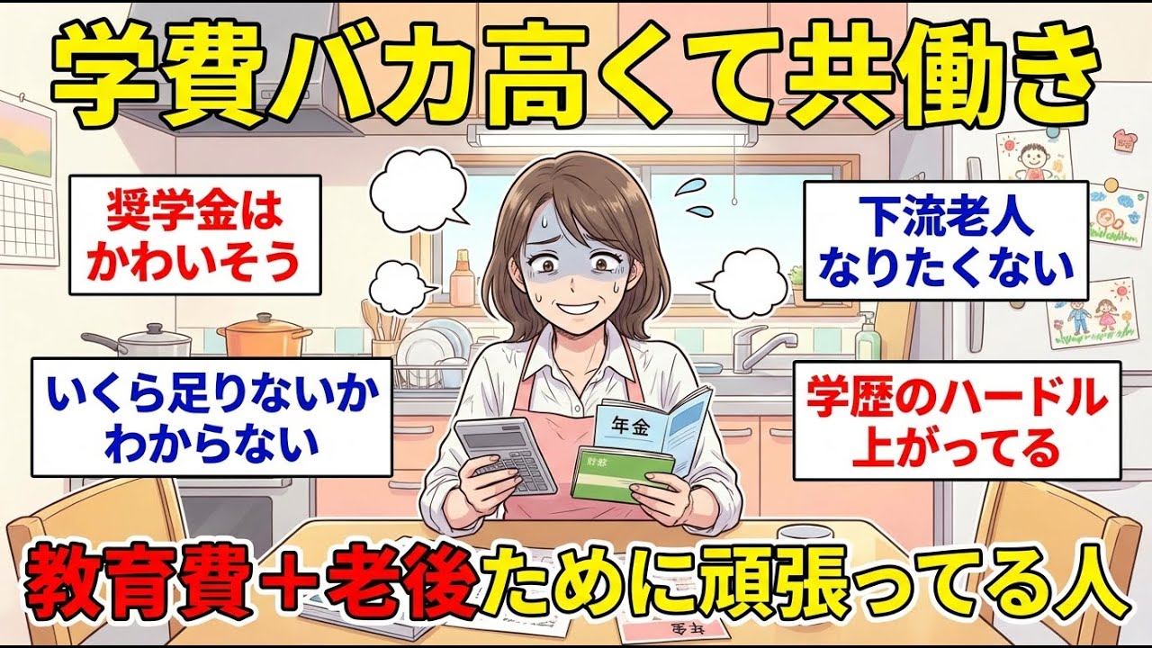 【ガルちゃん有益】我が家は共働き必須！子供の大学資金のために頑張ってるよーって人！老後資金貯まるのかしらw【ガルちゃん雑談】【更年期キツイ】