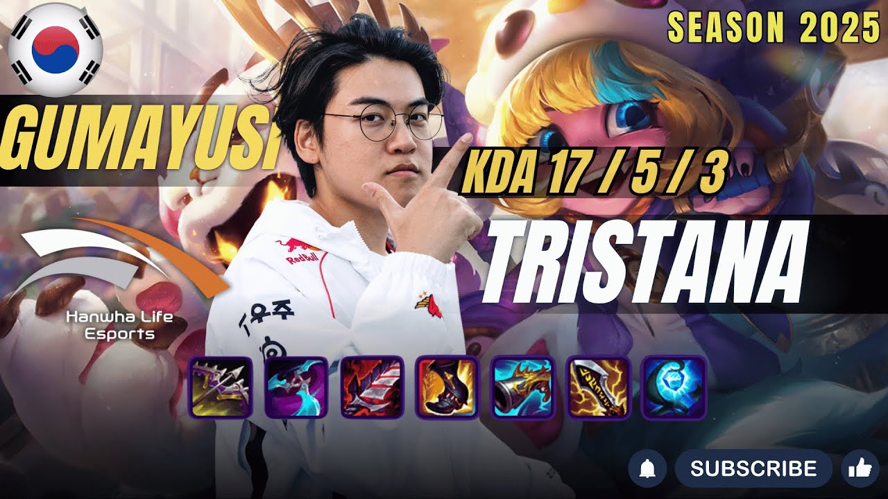 HLE Gumayusi TRISTANA ADC vs MEL - Patch 25.24 KR Ranked | lolrec