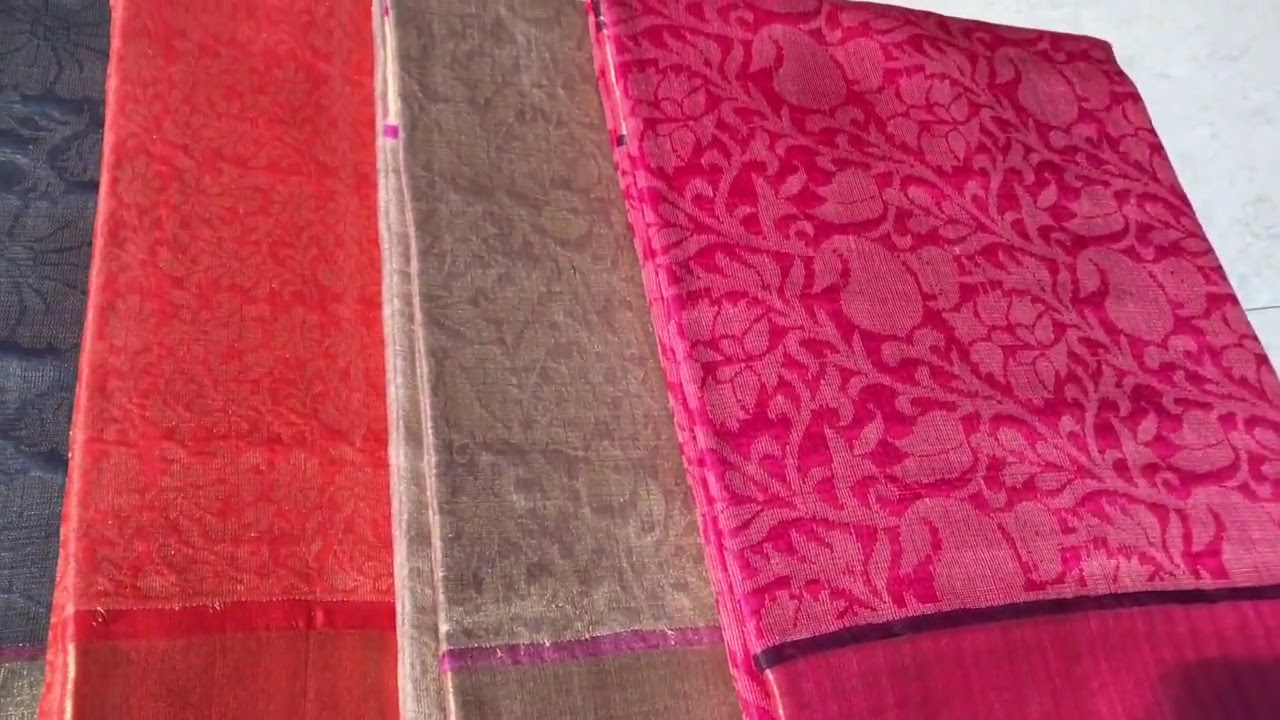 Full jari jala pure kosa silk saree