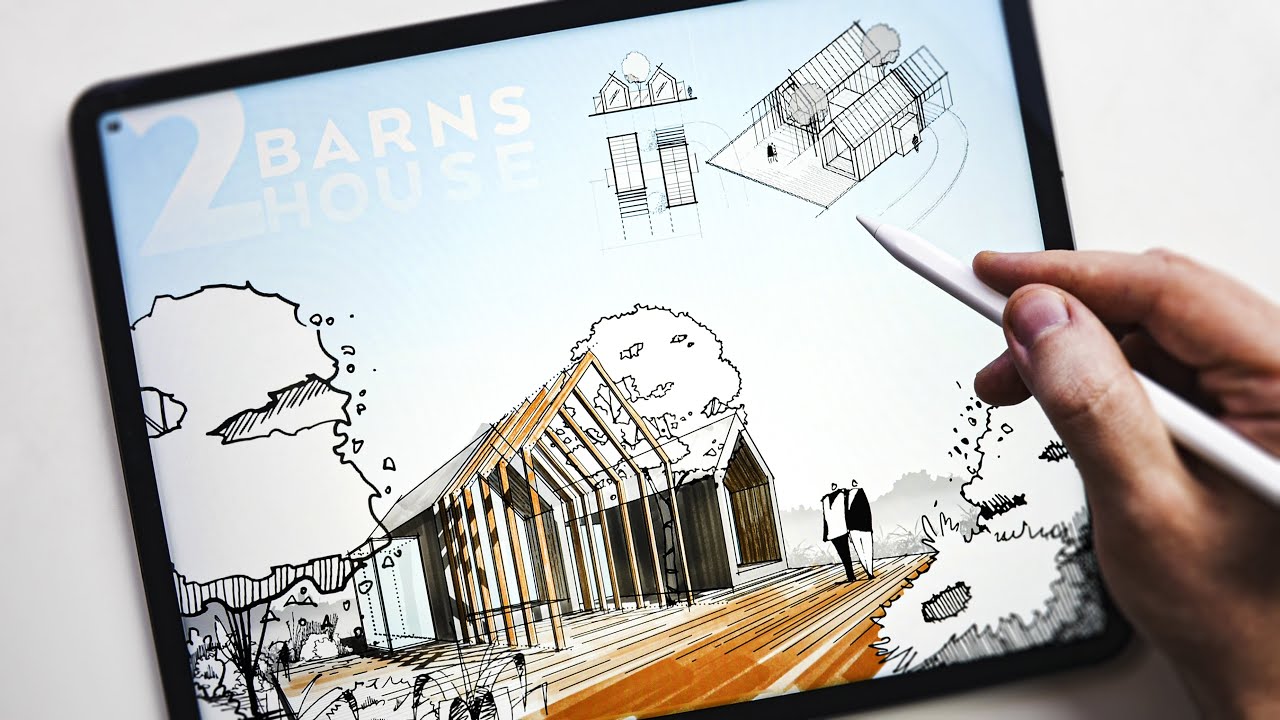 Разработка КОНЦЕПЦИИ АРХИТЕКТУРЫ | Procreate + Sketchup