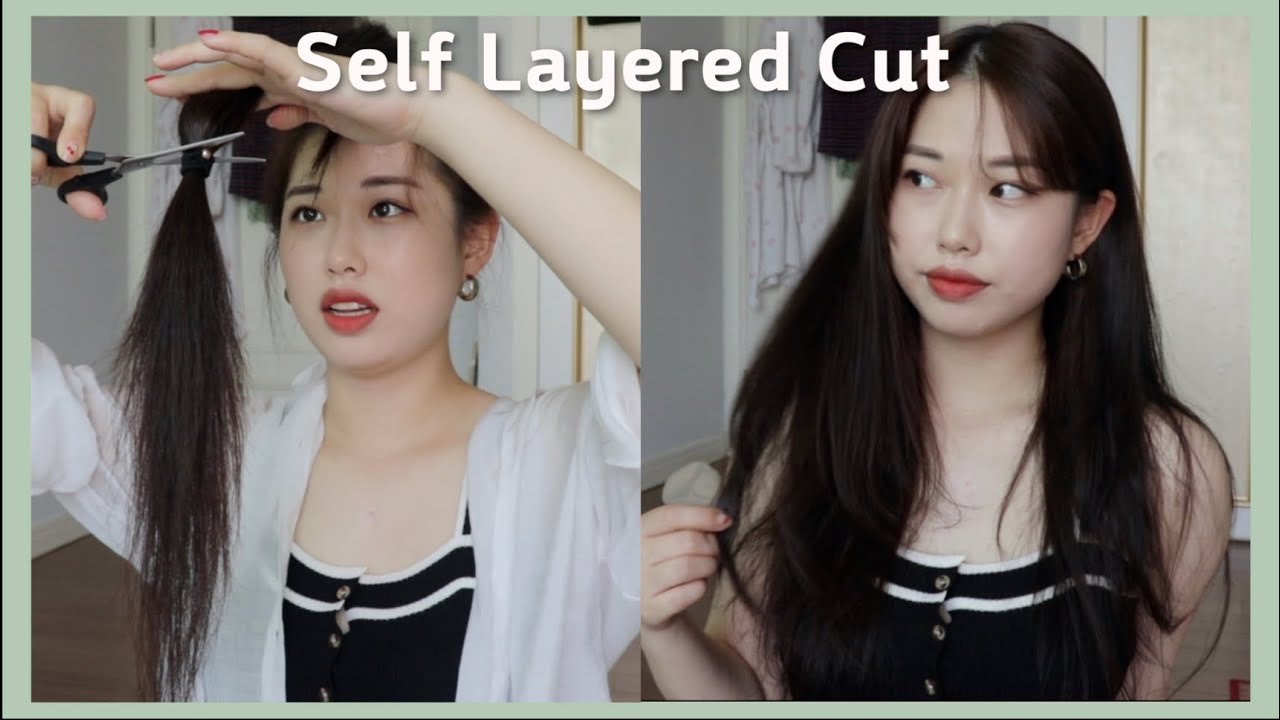 💇🏻‍♀️긴머리 셀프레이어드컷ㅣ2년동안 방치한머리ㅣSelf Layered Cut💇🏻‍♀️