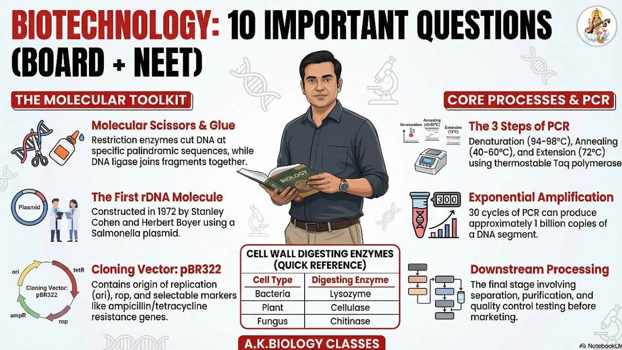 Biotechnology: Top 10 Most Important Questions | CBSE Board & NEET | A.K.BIOLOGY CLASSES
