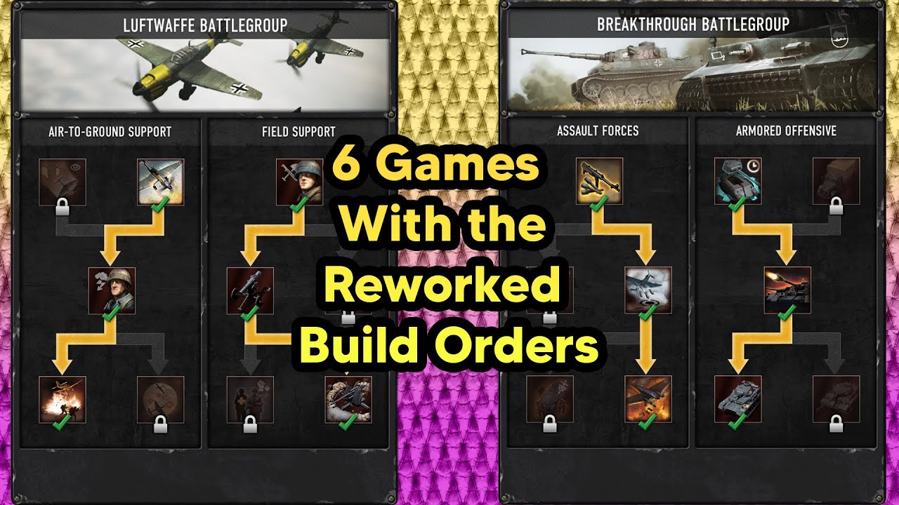 COH3 FPV 4v4 2 Luftwaffe & 4 Breakthrough games after build order rework