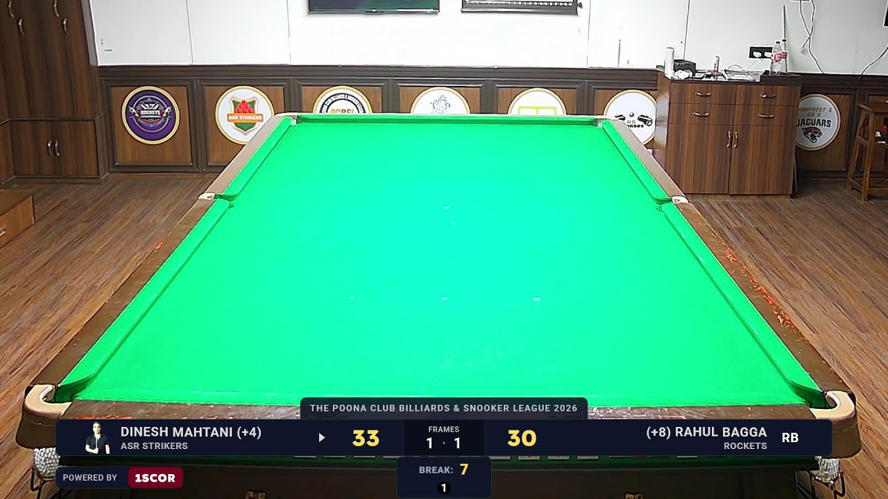 The Poona Club Billiards & Snookers League 2026 | Table 1 | Day 7