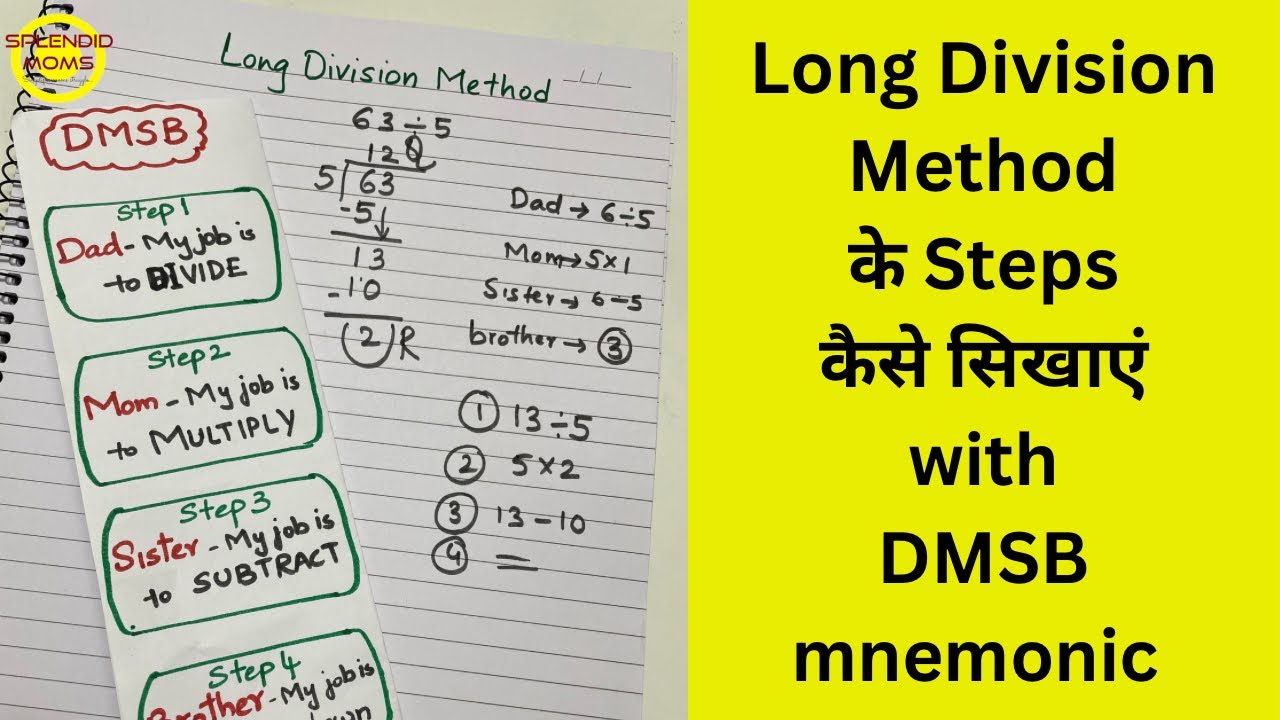 Long Division method के Steps कैसे सिखाएं || Class 3 Math || Splendidmoms