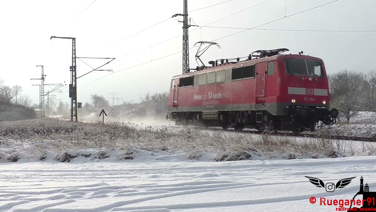 [HD] Alltagsverkehr  der Bahn in Stralsund mit Br101 , BR143, BR111 und mehr