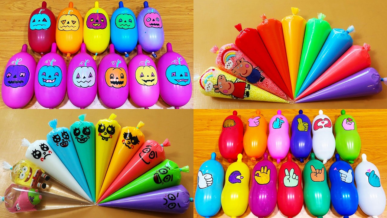 Making Slime with FUN BALLOONS and Piping Bags! Most Relaxing Slime Video#ASMR #560
