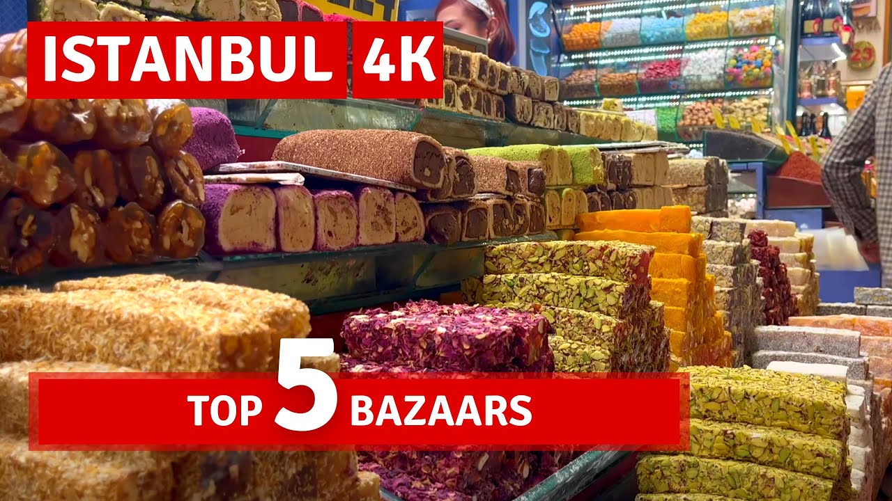 Top Of 5 Bazaars In Istanbul 2022 Walking Tour|4k UHD 60fps