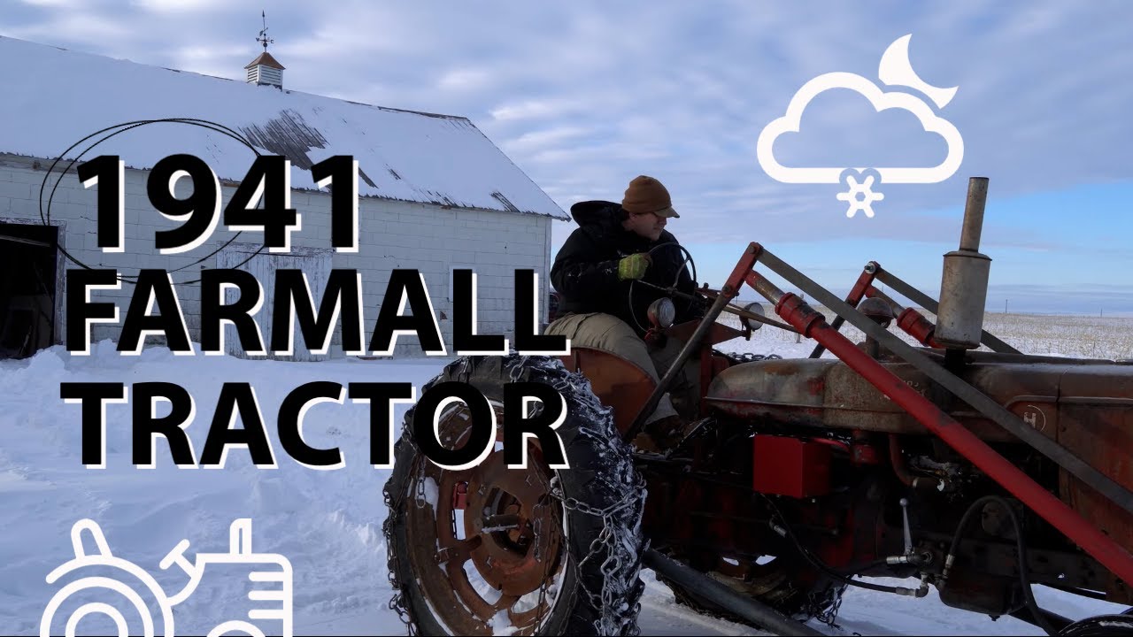 Farmall tractor 1941 plowing snow in North Dakota