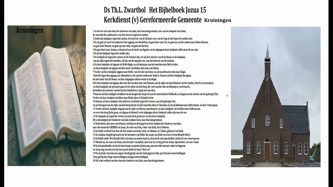 Ds Th. L Zwartbol_Jozua 15_(v) Gereformeerde Gemeente Kruiningen__