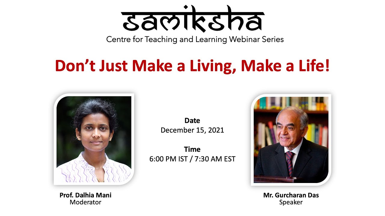 Online discussion on Don’t Just Make a Living, Make a Life!