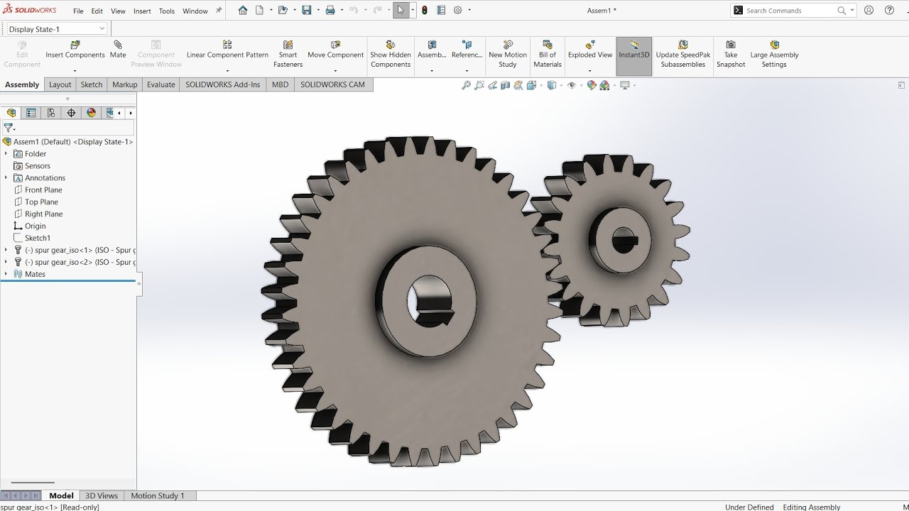 How to make Spur gear with animation and motion study #cad #modeling #solidworks #gear